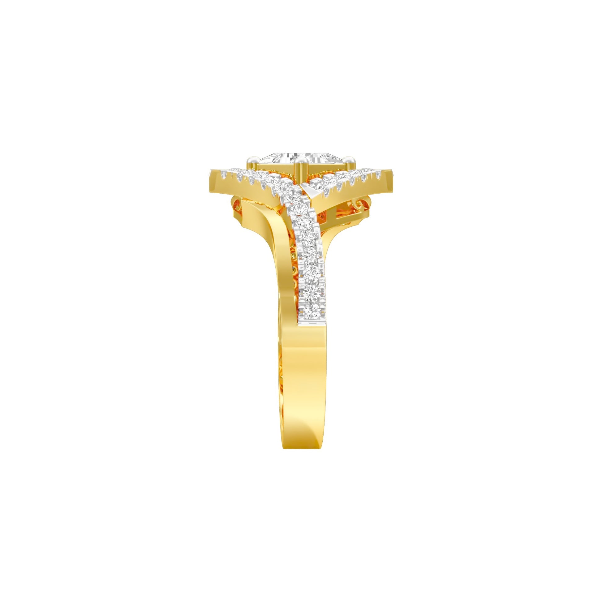 Rising Together Diamond Engagement Ring 18 KT / Yellow Gold / 22