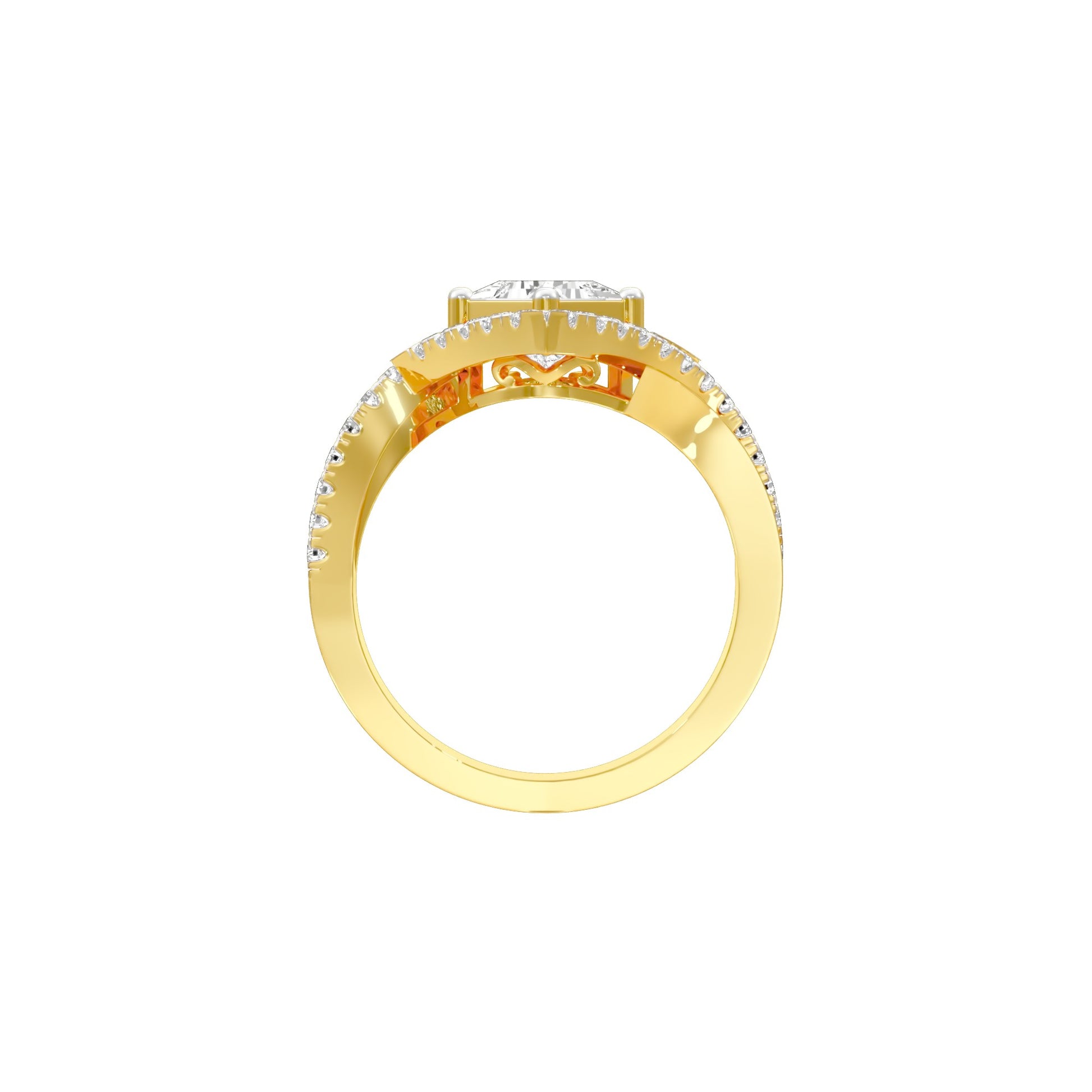 Rising Together Diamond Engagement Ring 18 KT / Yellow Gold / 22
