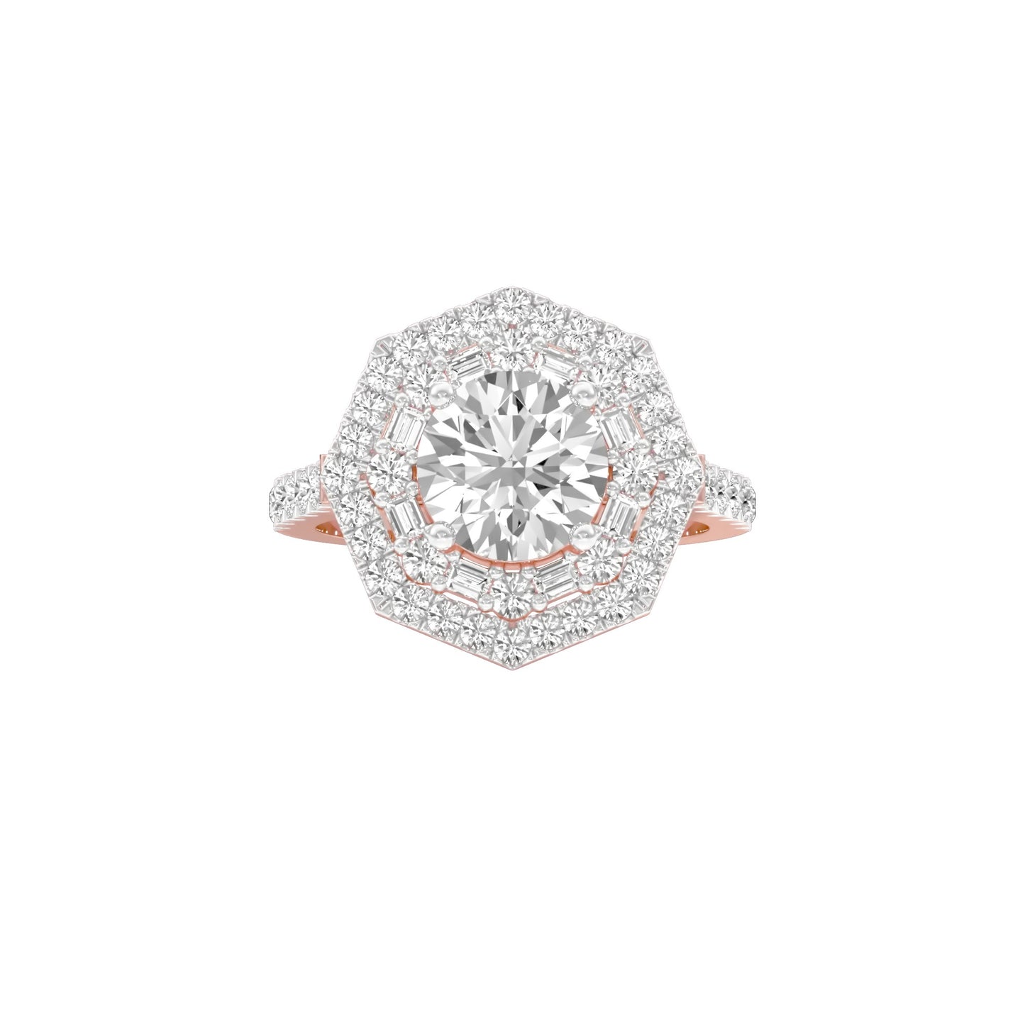 Heart's Belonging Diamond Engagement Ring 18 KT / Rose Gold / 22