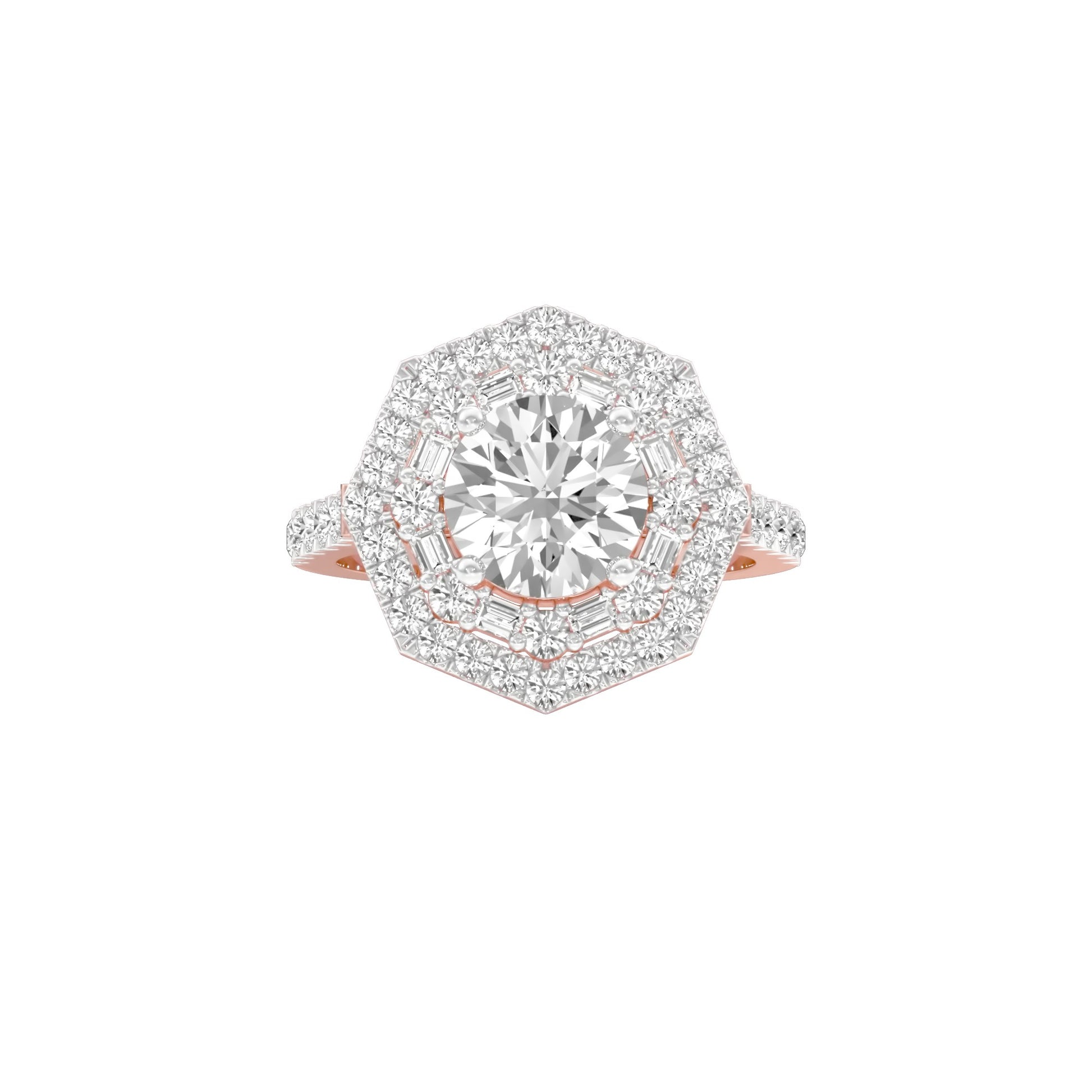 Heart's Belonging Diamond Engagement Ring 18 KT / Rose Gold / 22