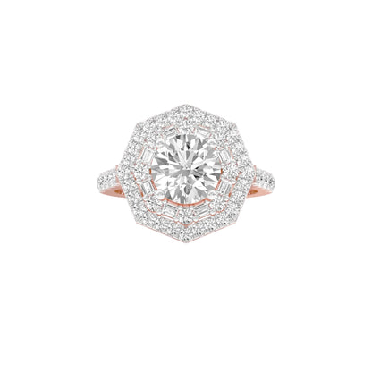 Heart's Belonging Diamond Engagement Ring 18 KT / Rose Gold / 22