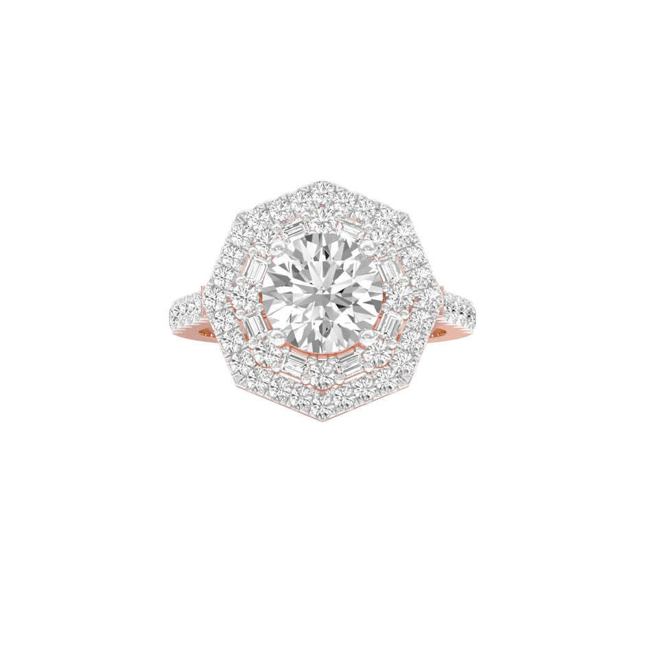 Heart's Belonging Diamond Engagement Ring 18 KT / Rose Gold / 22