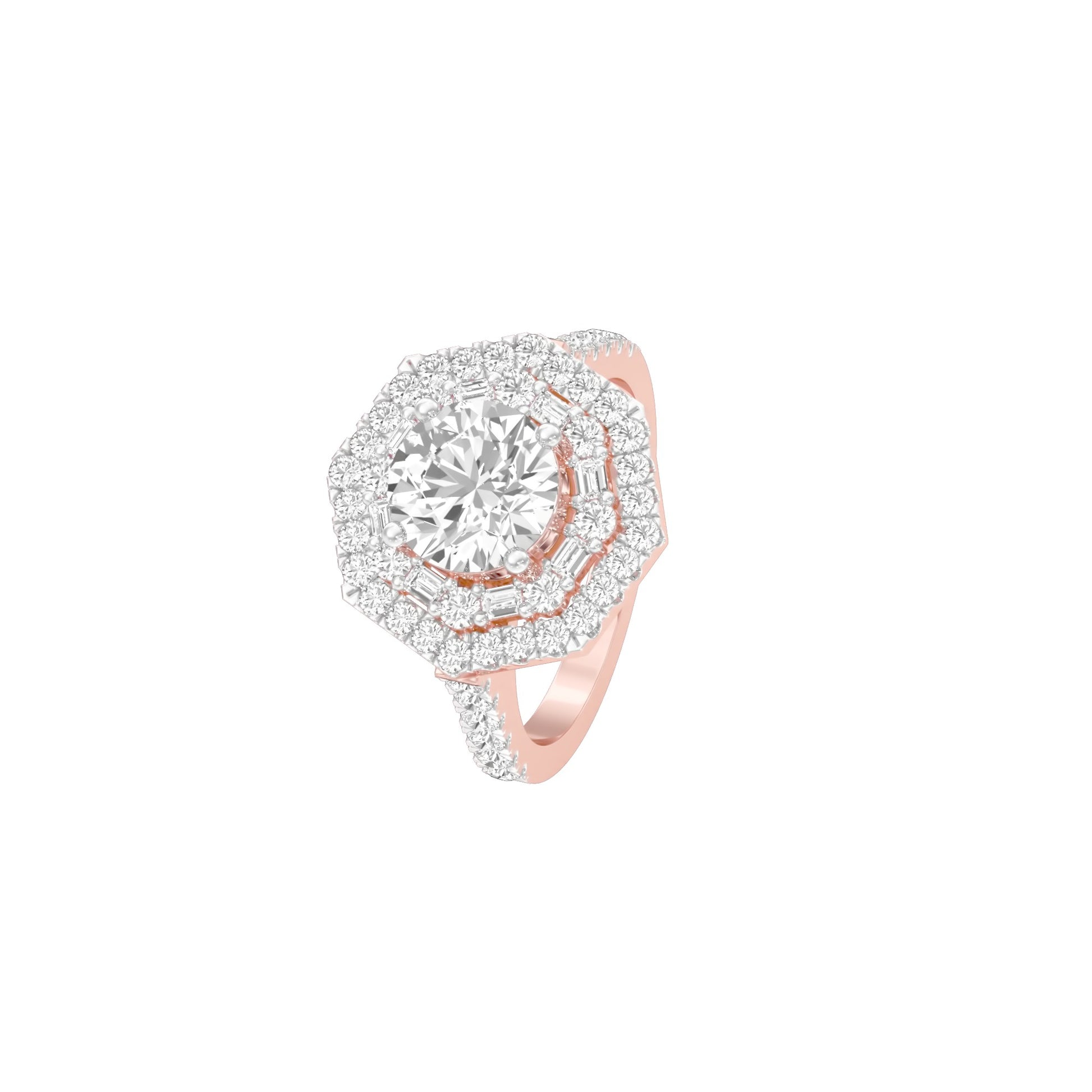 Heart's Belonging Diamond Engagement Ring 18 KT / Rose Gold / 22