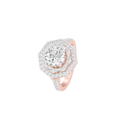 Heart's Belonging Diamond Engagement Ring 18 KT / Rose Gold / 22