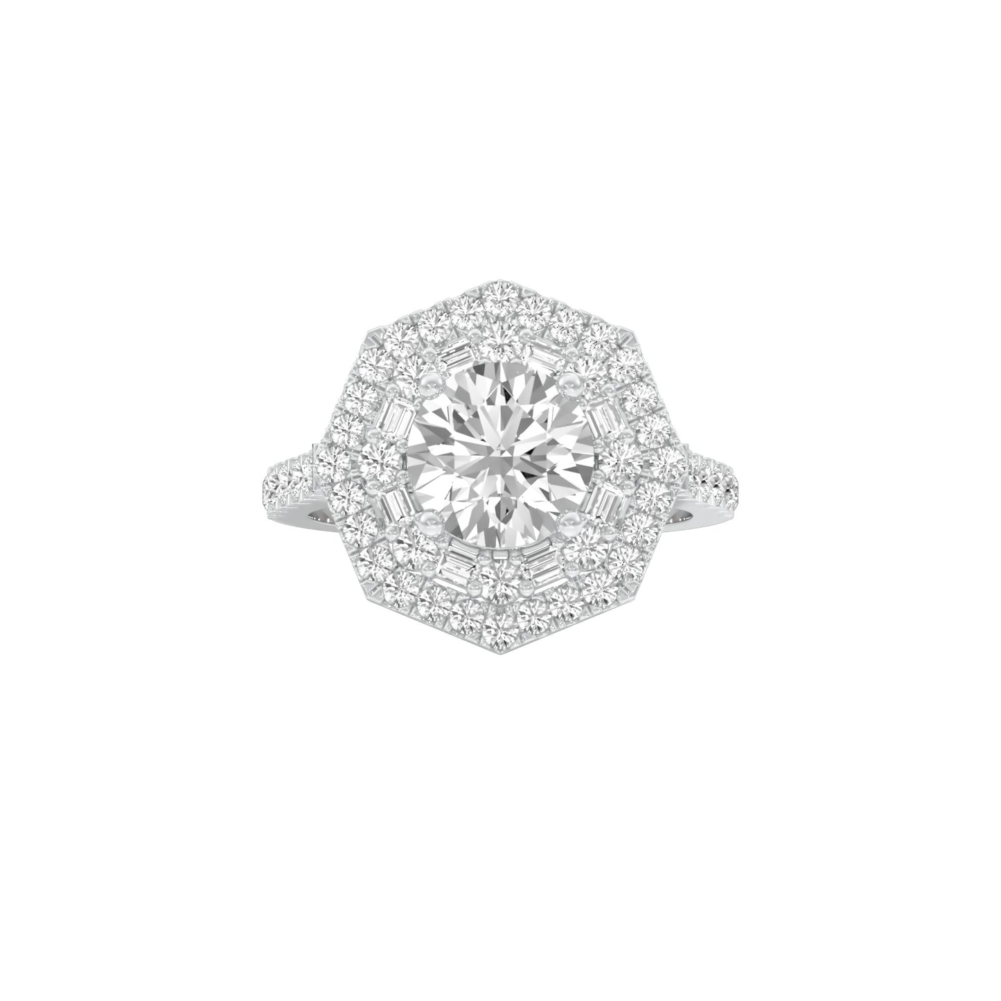 Heart's Belonging Diamond Engagement Ring 18 KT / White Gold / 22