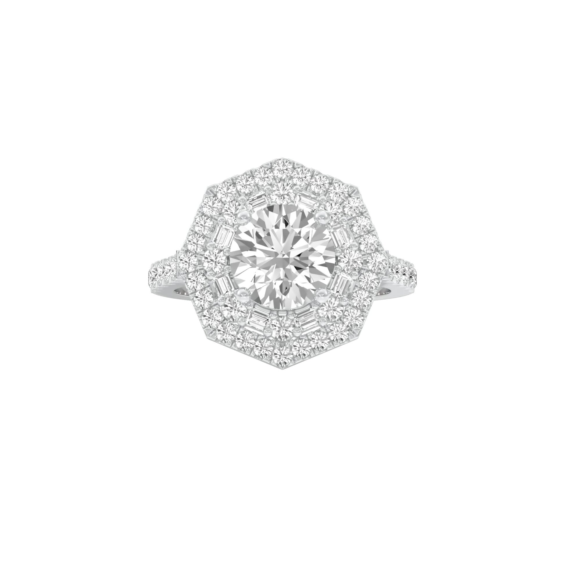 Heart's Belonging Diamond Engagement Ring 18 KT / White Gold / 22
