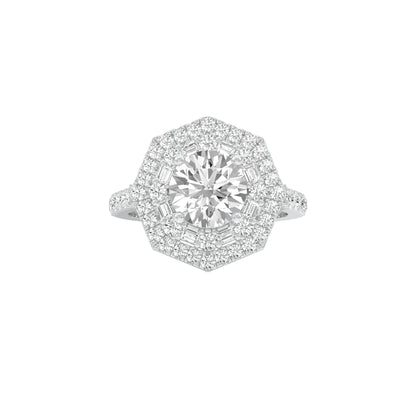 Heart's Belonging Diamond Engagement Ring 18 KT / White Gold / 22