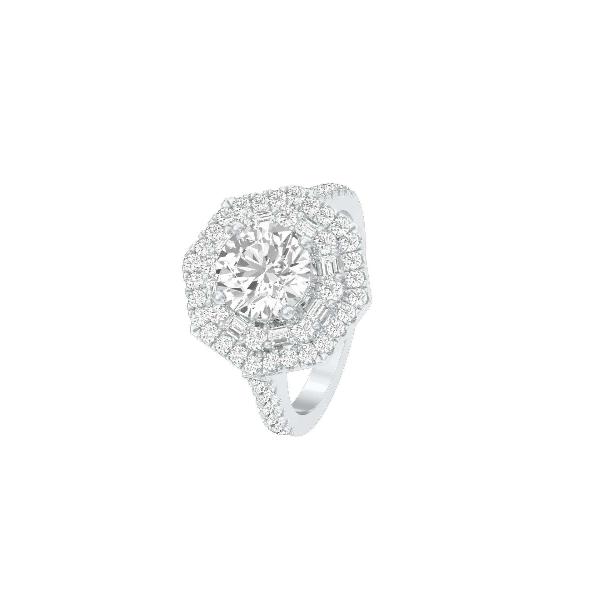 Heart's Belonging Diamond Engagement Ring 18 KT / White Gold / 22
