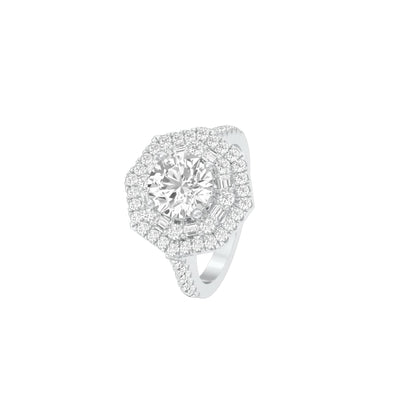 Heart's Belonging Diamond Engagement Ring 18 KT / White Gold / 22