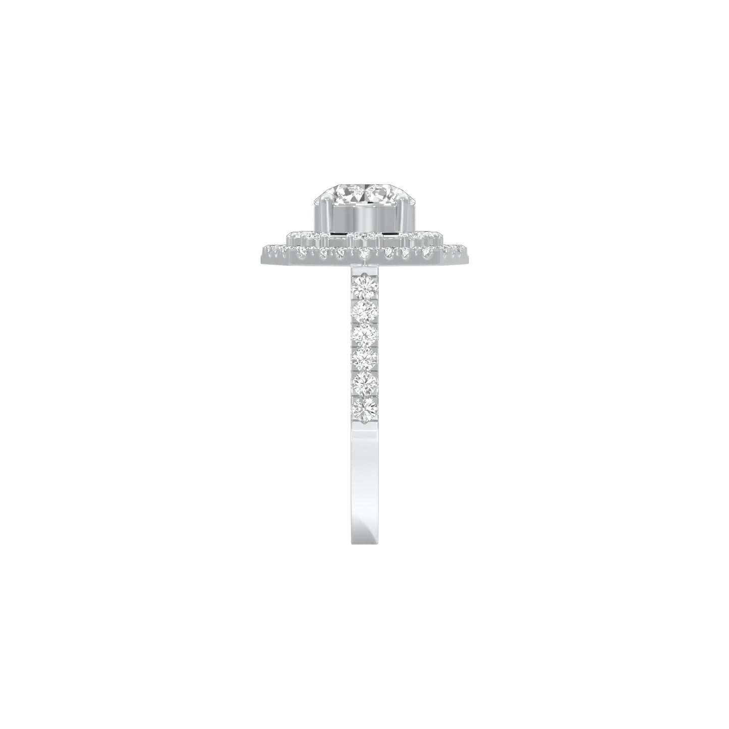 Heart's Belonging Diamond Engagement Ring 18 KT / White Gold / 22