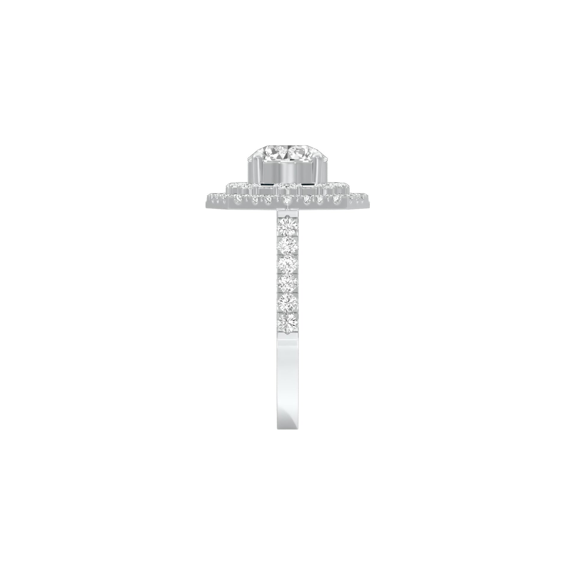 Heart's Belonging Diamond Engagement Ring 18 KT / White Gold / 22