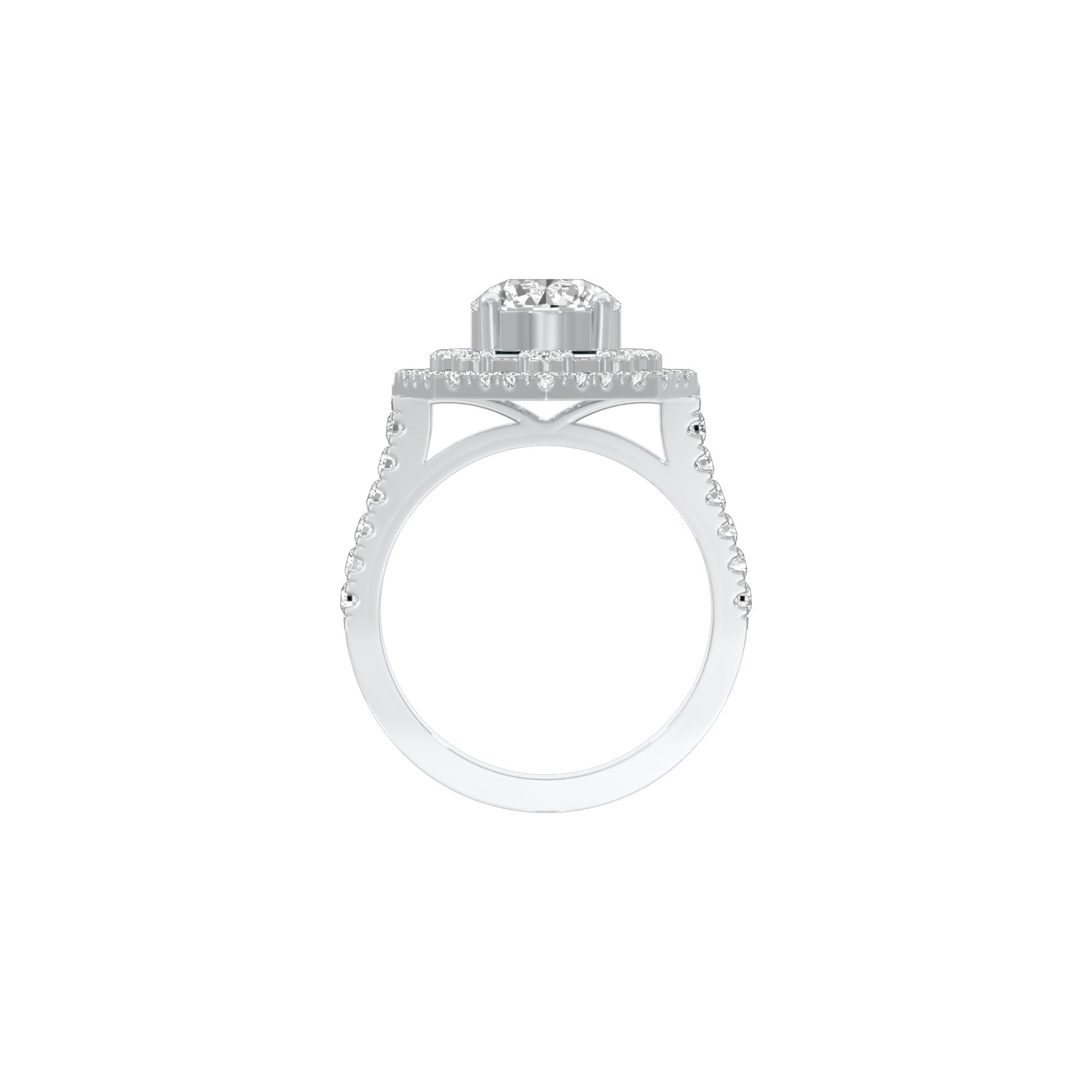 Heart's Belonging Diamond Engagement Ring 18 KT / White Gold / 22