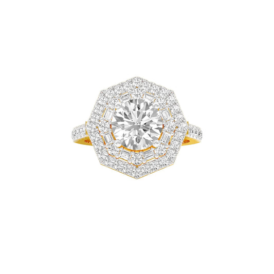 Heart's Belonging Diamond Engagement Ring 18 KT / Yellow Gold / 22