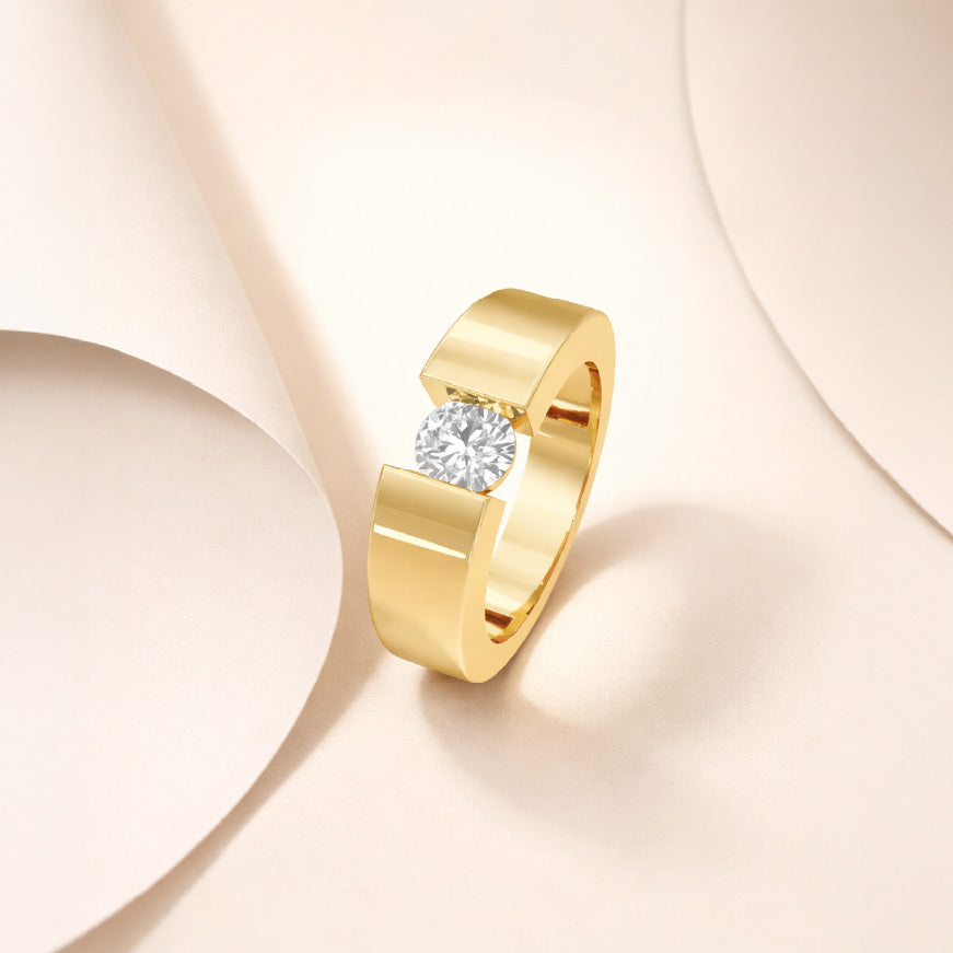 Pear Pave Diamond Men's Engagement Ring