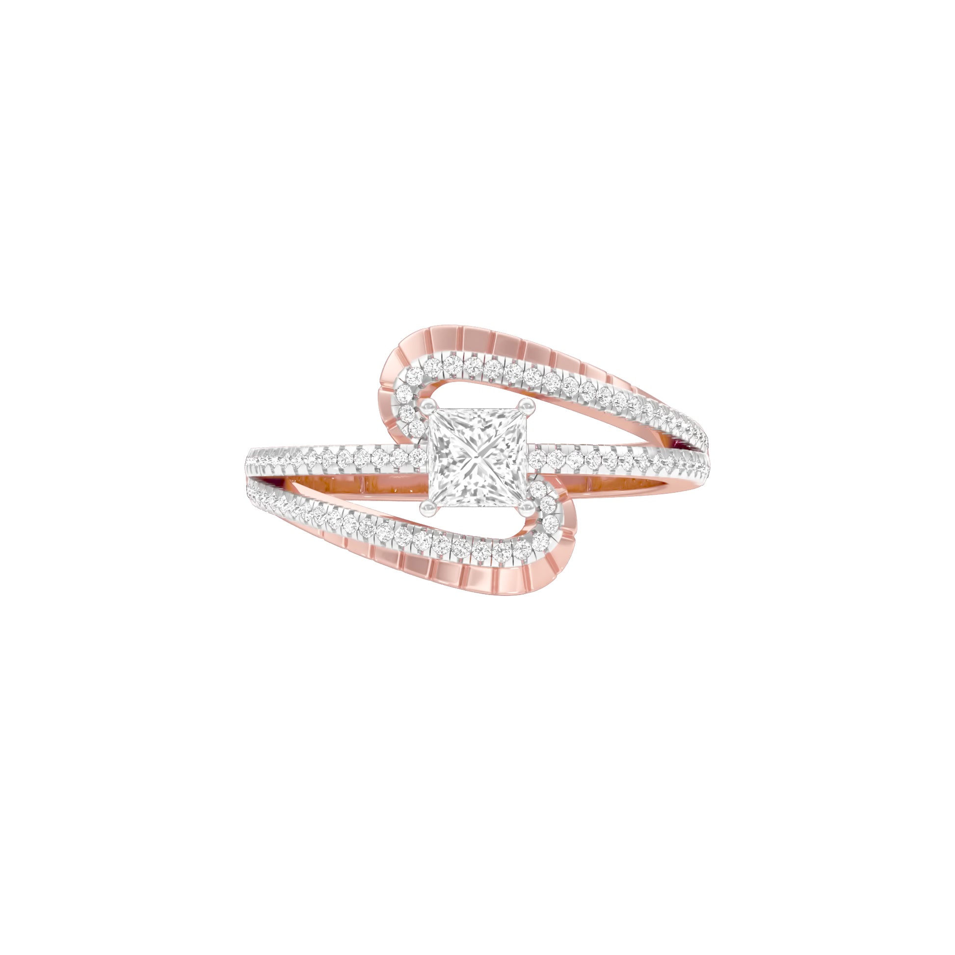 Swirl & Sparkle Diamond Cocktail Ring 18 KT / Rose Gold / 18