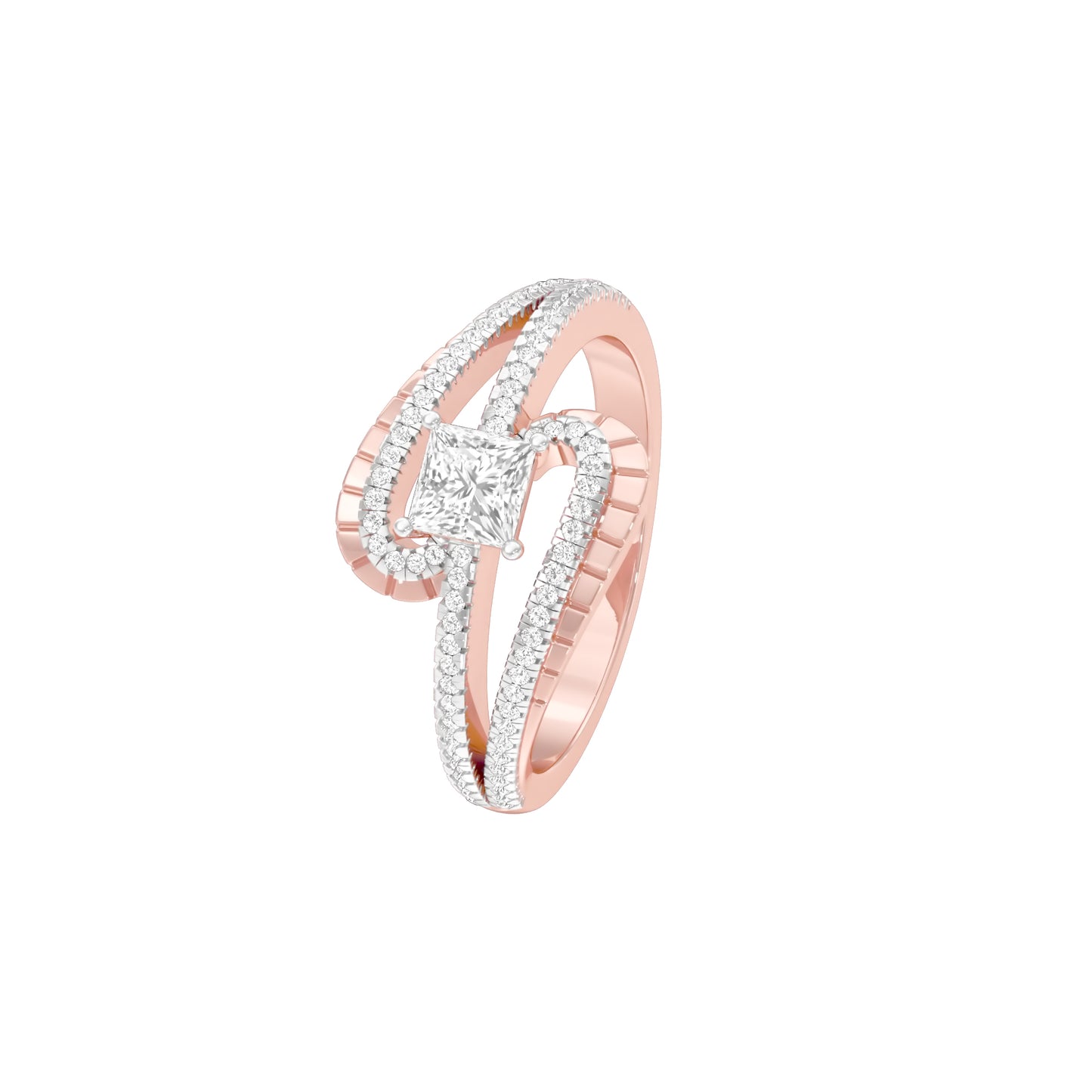 Swirl & Sparkle Diamond Cocktail Ring 18 KT / Rose Gold / 18