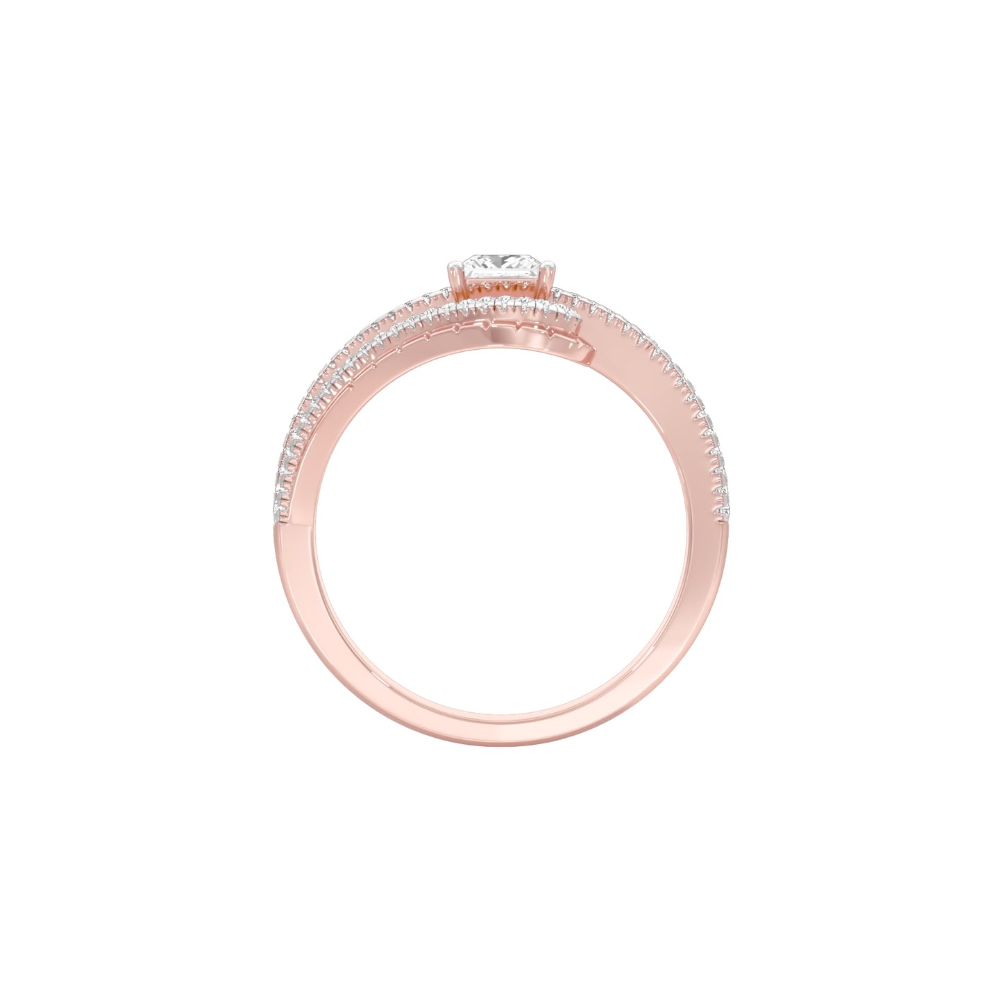 Swirl & Sparkle Diamond Cocktail Ring 18 KT / Rose Gold / 18