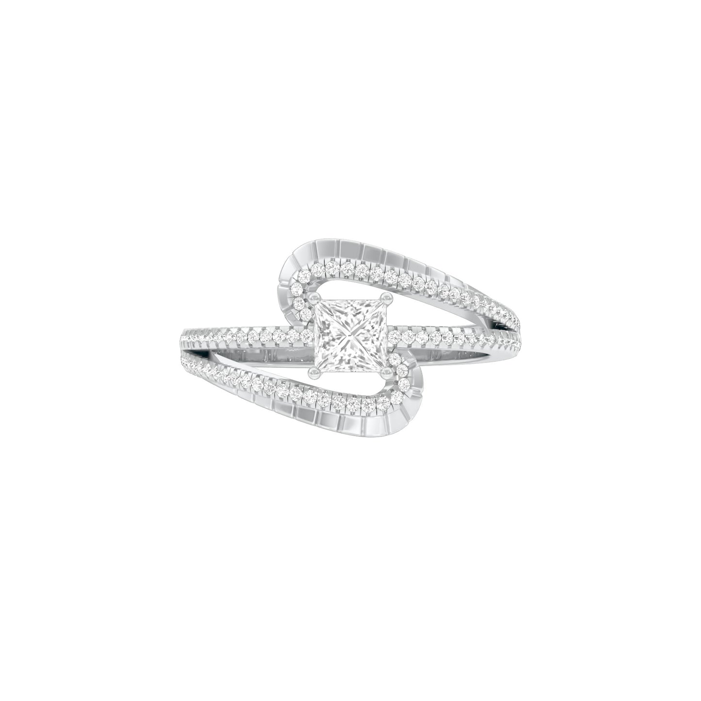 Swirl & Sparkle Diamond Cocktail Ring 18 KT / White Gold / 18