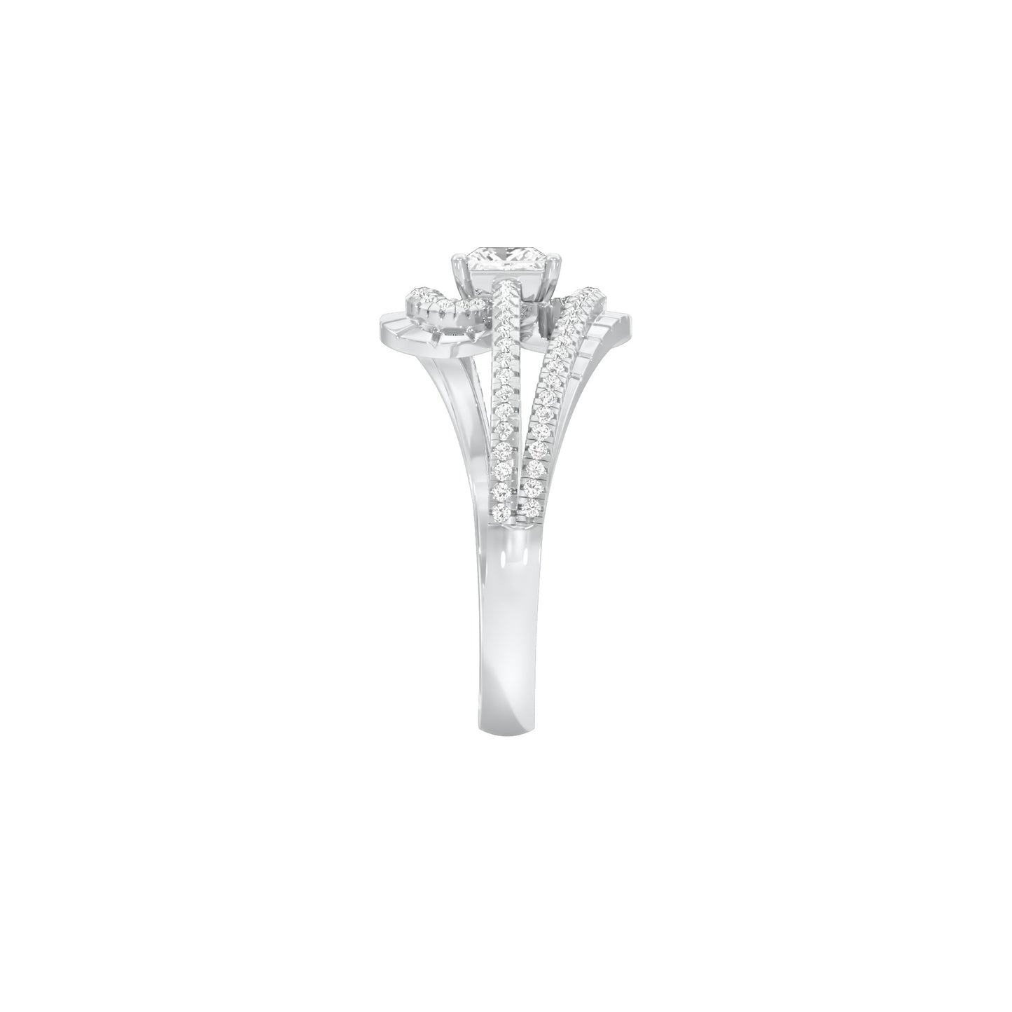 Swirl & Sparkle Diamond Cocktail Ring 18 KT / White Gold / 18