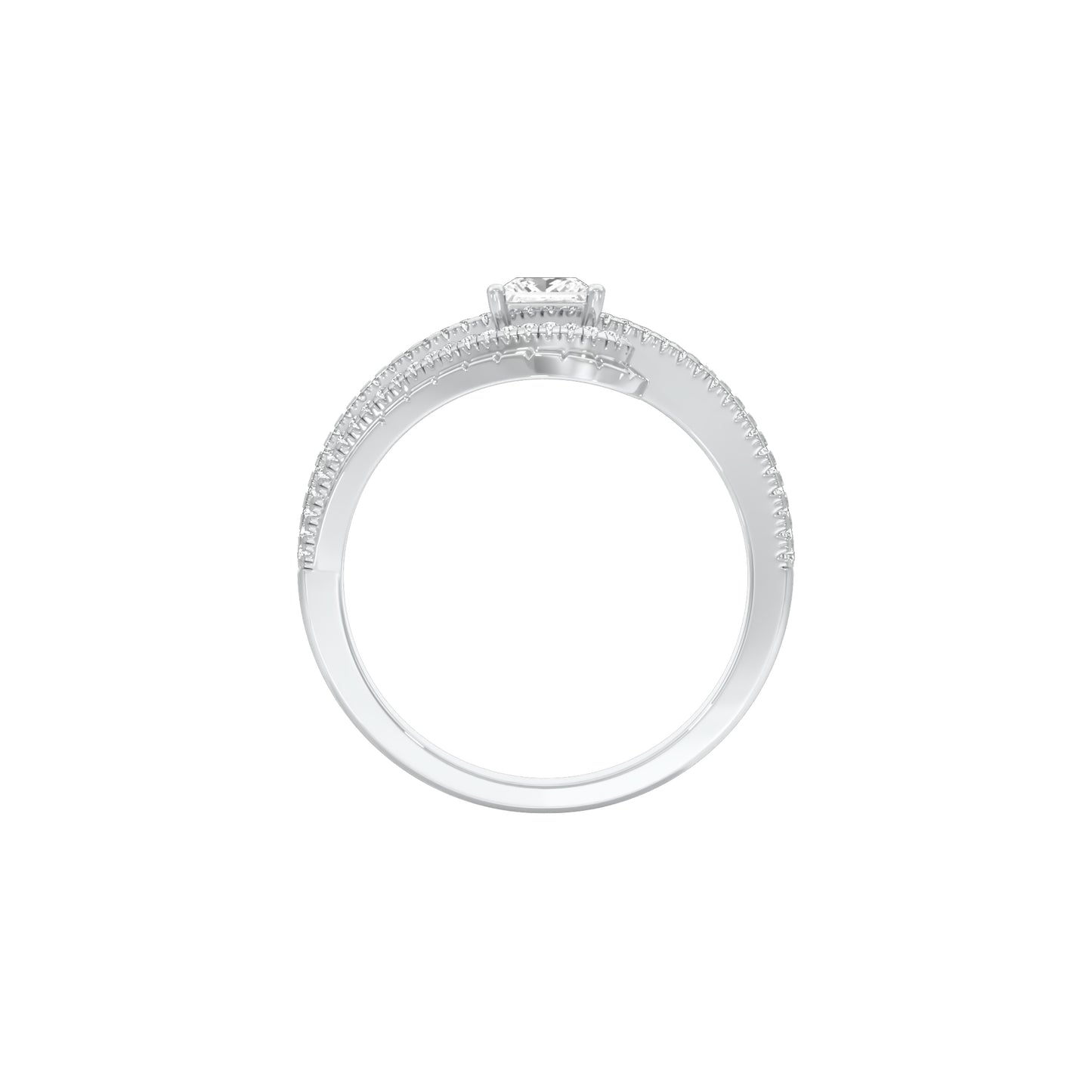 Swirl & Sparkle Diamond Cocktail Ring 18 KT / White Gold / 18