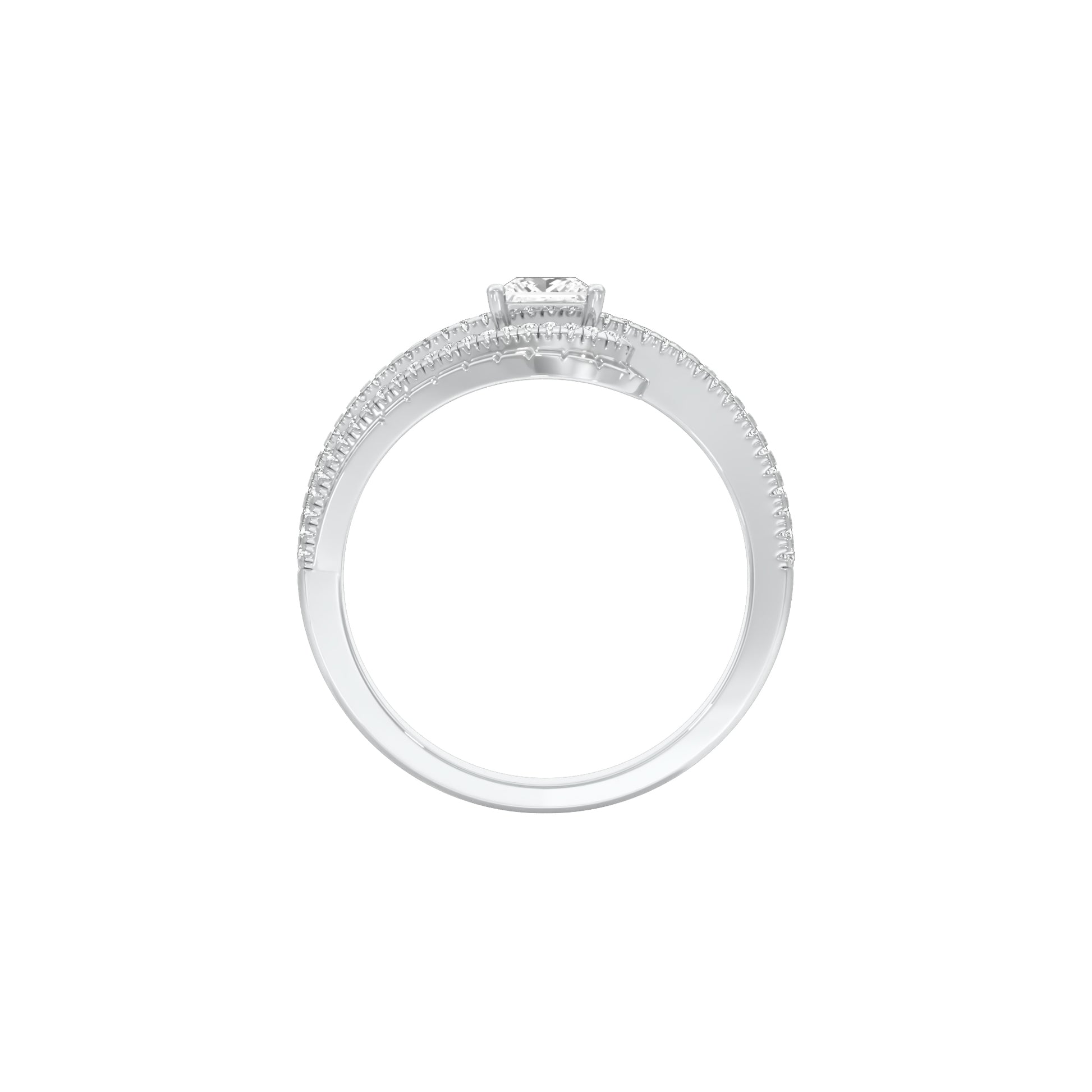 Swirl & Sparkle Diamond Cocktail Ring 18 KT / White Gold / 18