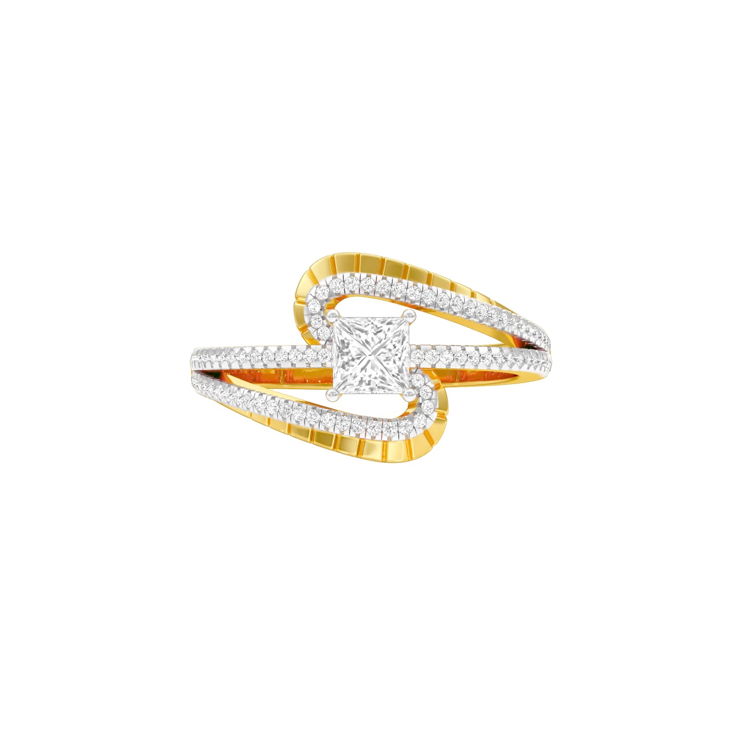 Swirl & Sparkle Diamond Cocktail Ring 18 KT / Yellow Gold / 18