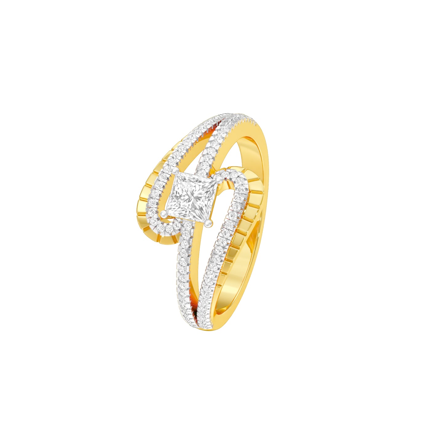 Swirl & Sparkle Diamond Cocktail Ring 18 KT / Yellow Gold / 18