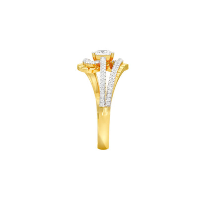 Swirl & Sparkle Diamond Cocktail Ring 18 KT / Yellow Gold / 18