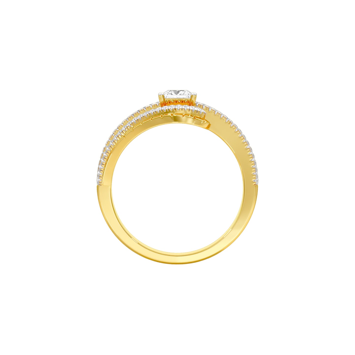 Swirl & Sparkle Diamond Cocktail Ring 18 KT / Yellow Gold / 18