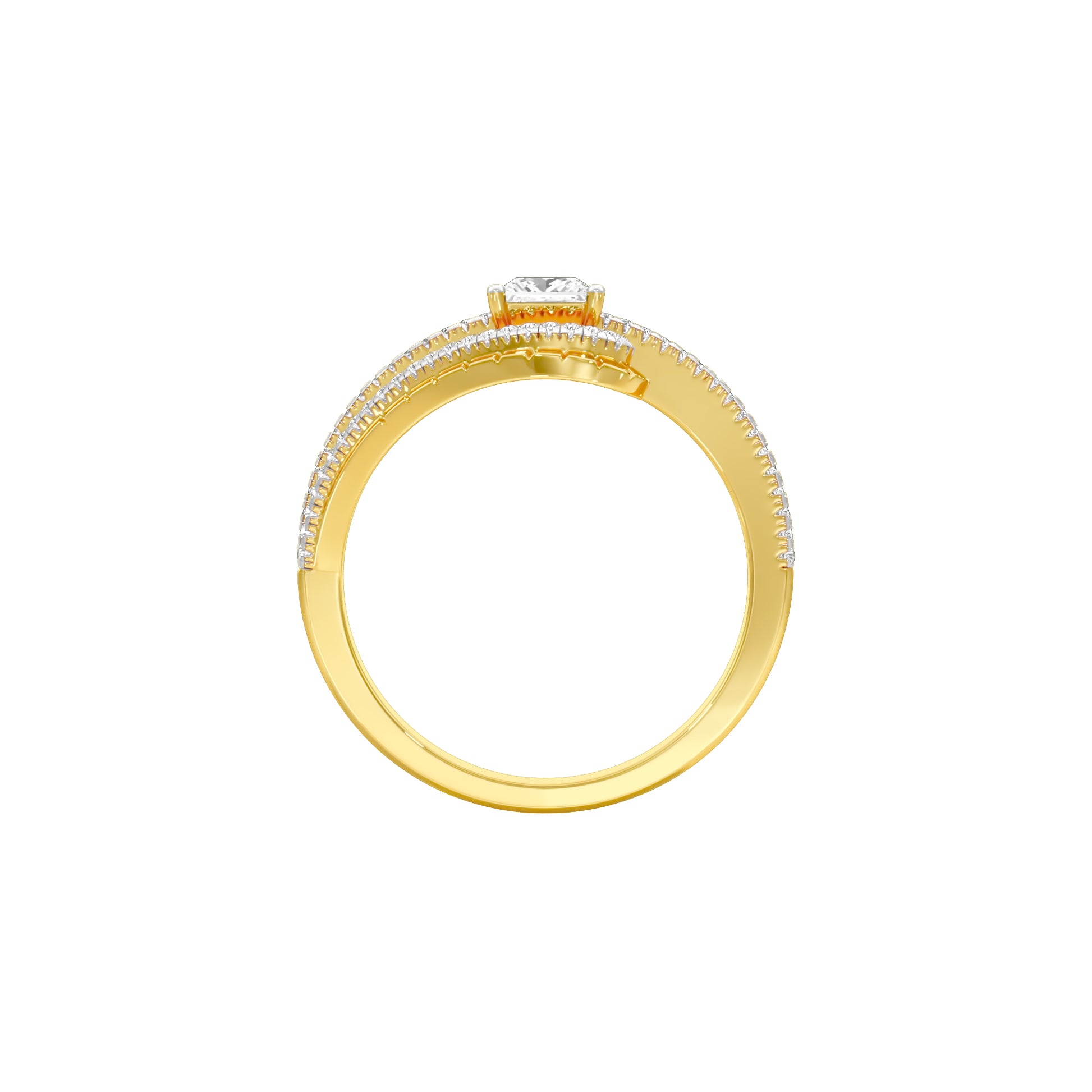 Swirl & Sparkle Diamond Cocktail Ring 18 KT / Yellow Gold / 18