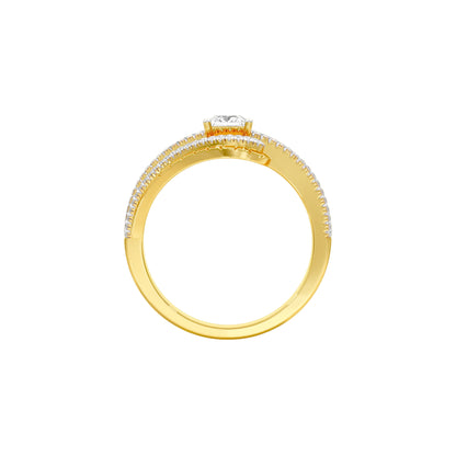 Swirl & Sparkle Diamond Cocktail Ring 18 KT / Yellow Gold / 18