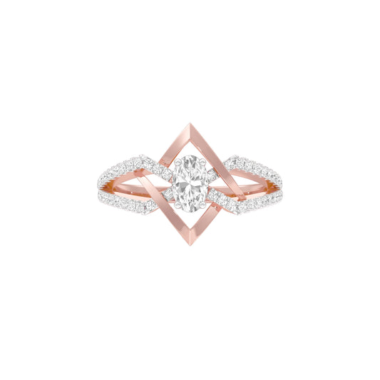 Oval Infusion Diamond Cocktail Ring 18 KT / Rose Gold / 18