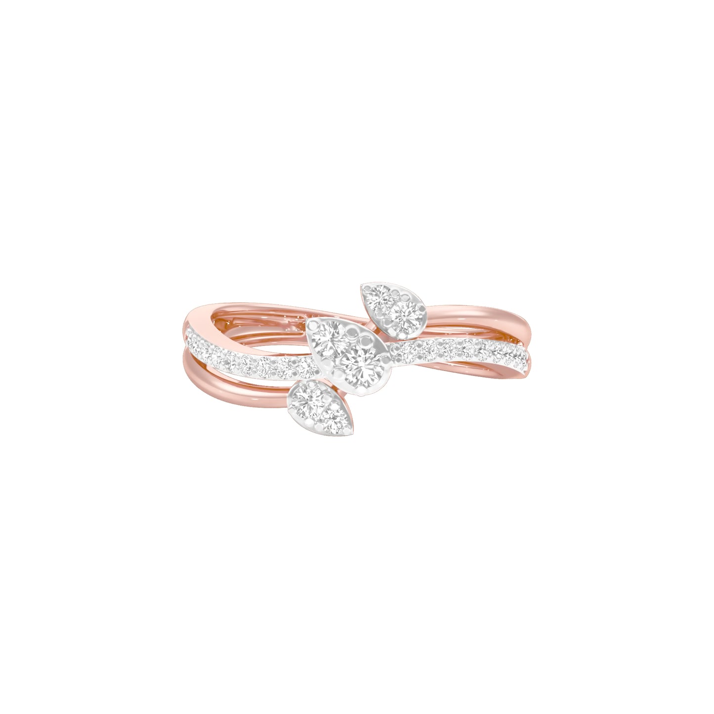 Wavecrest Pear Diamond Ring 18 KT / Rose Gold / 18