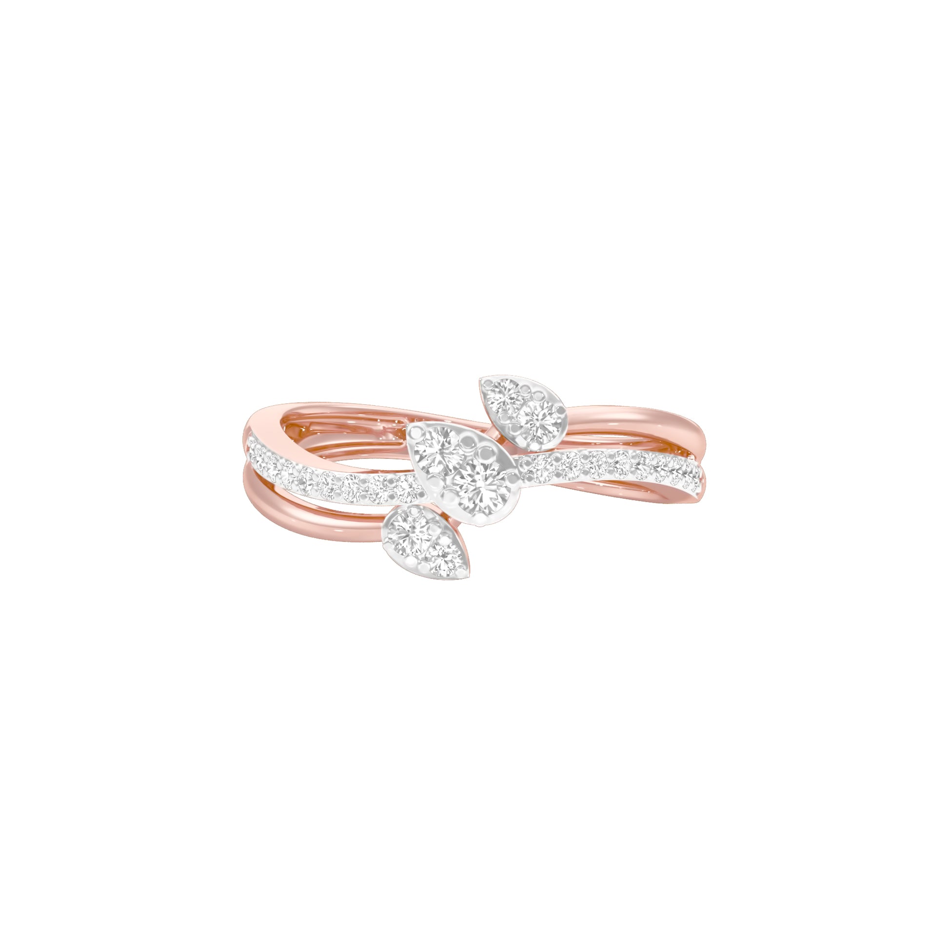 Wavecrest Pear Diamond Ring 18 KT / Rose Gold / 18