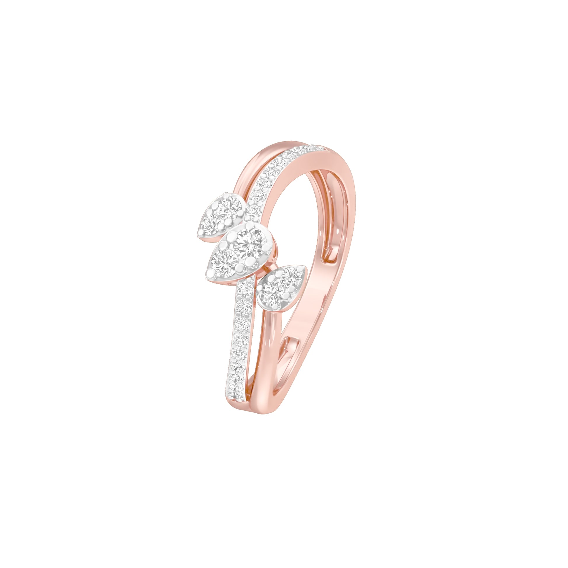 Wavecrest Pear Diamond Ring 18 KT / Rose Gold / 18