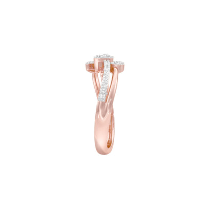 Wavecrest Pear Diamond Ring 18 KT / Rose Gold / 18