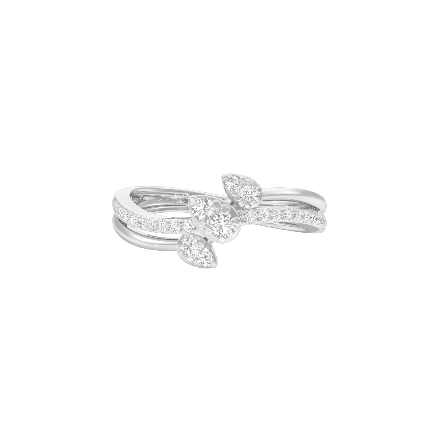 Wavecrest Pear Diamond Ring 18 KT / White Gold / 18