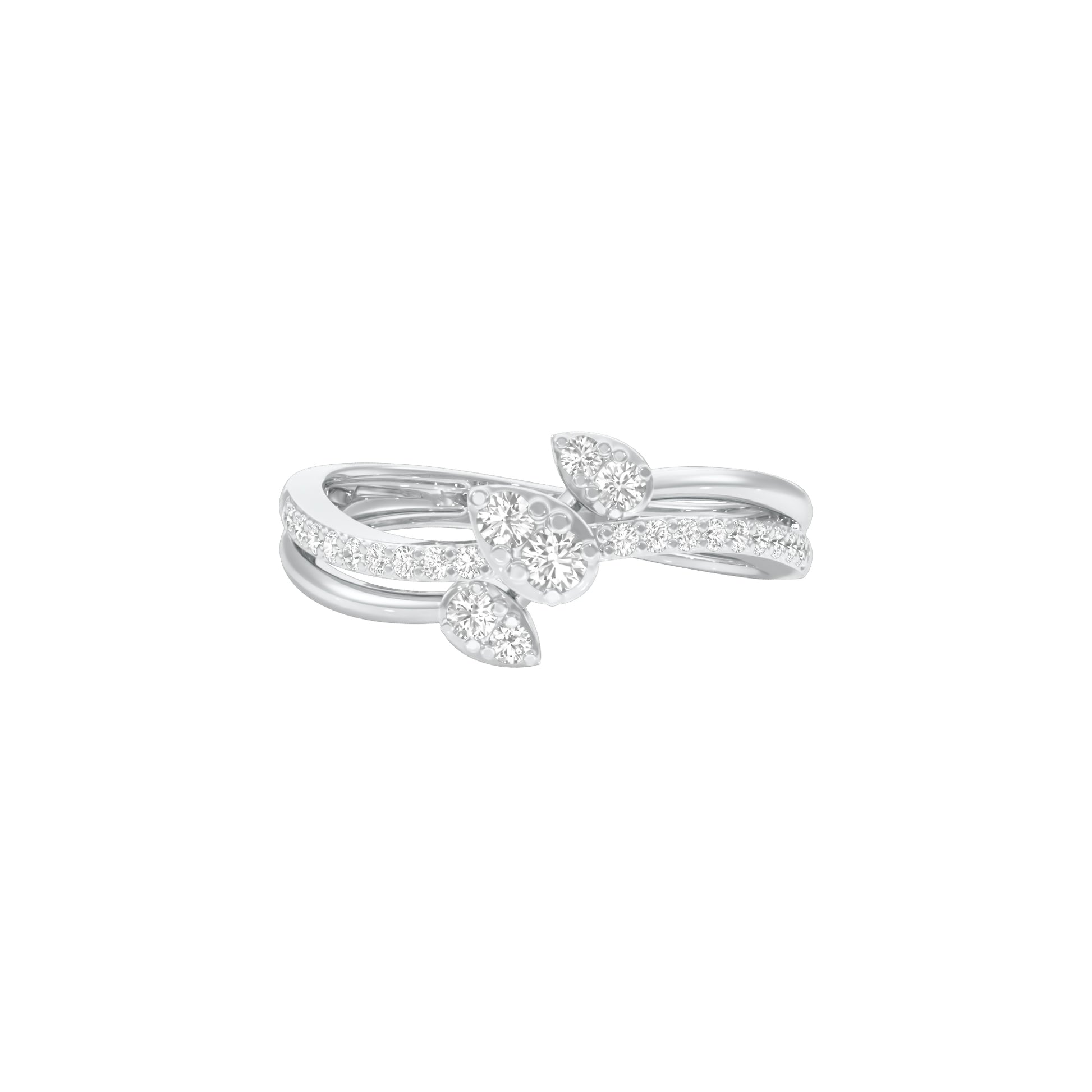 Wavecrest Pear Diamond Ring 18 KT / White Gold / 18