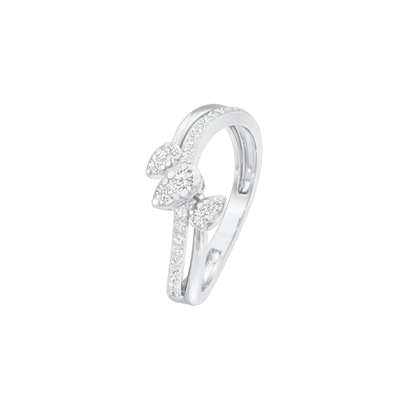 Wavecrest Pear Diamond Ring 18 KT / White Gold / 18