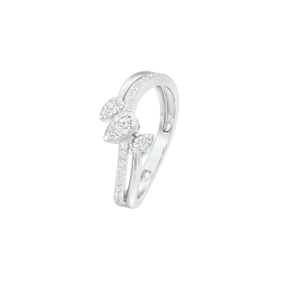 Wavecrest Pear Diamond Ring 18 KT / White Gold / 18