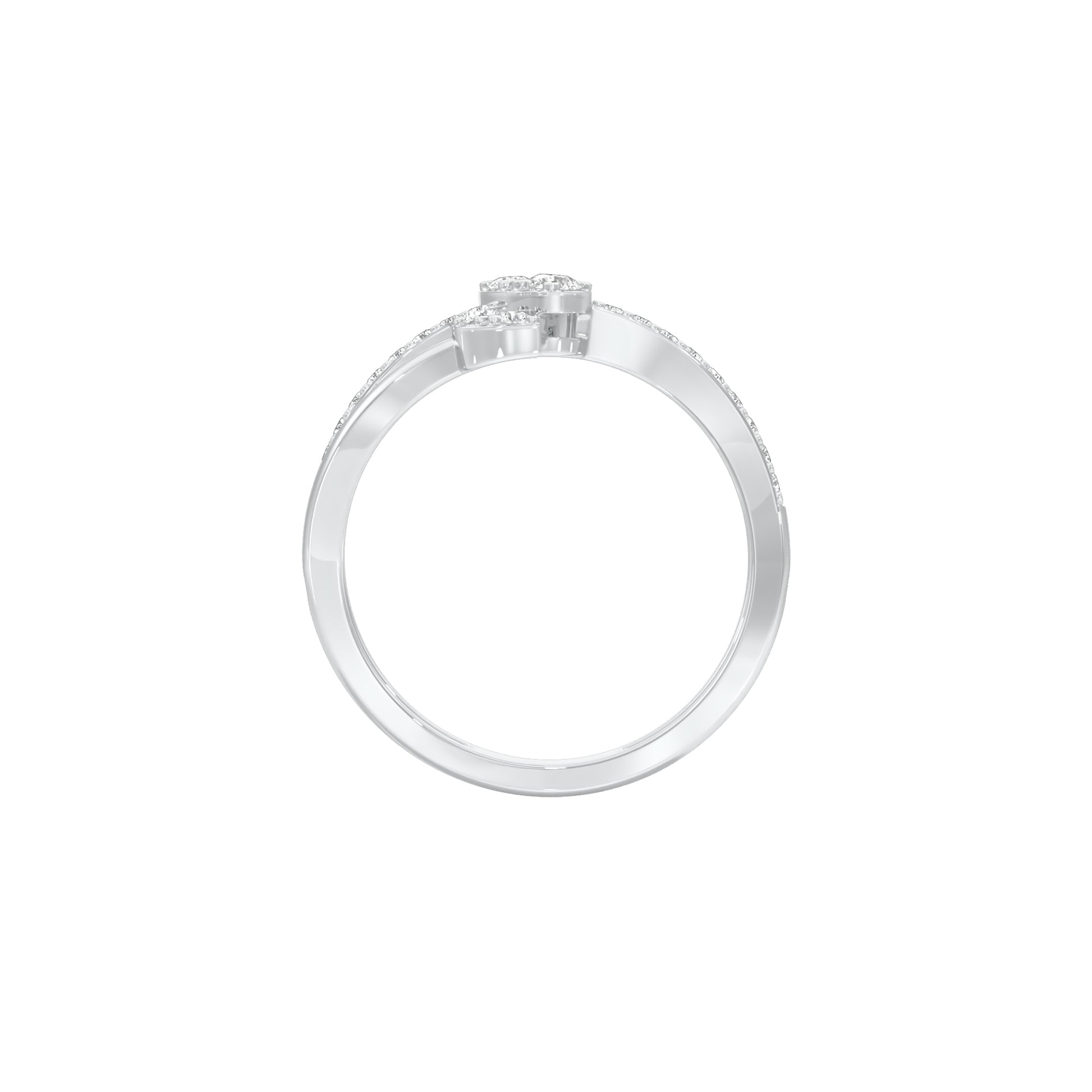 Wavecrest Pear Diamond Ring 18 KT / White Gold / 18