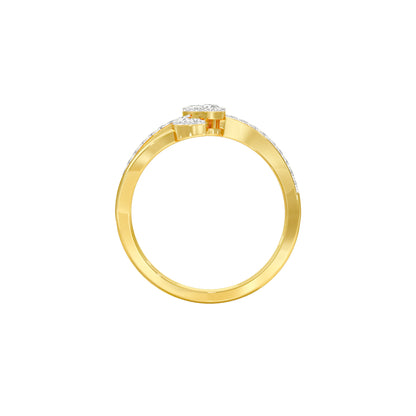 Wavecrest Pear Diamond Ring 18 KT / Yellow Gold / 18