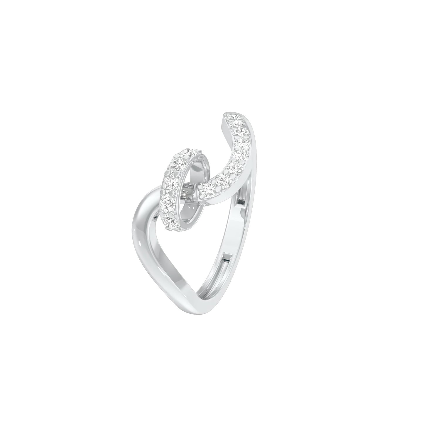 Sheen S-Curve Diamond Ring 18 KT / White Gold / 18