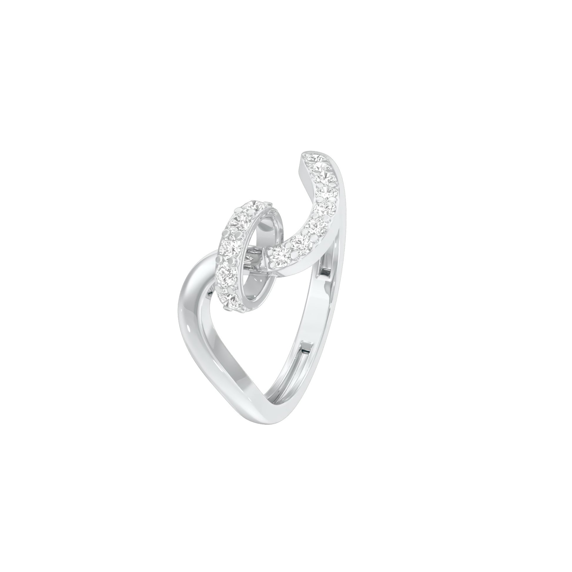 Sheen S-Curve Diamond Ring 18 KT / White Gold / 18
