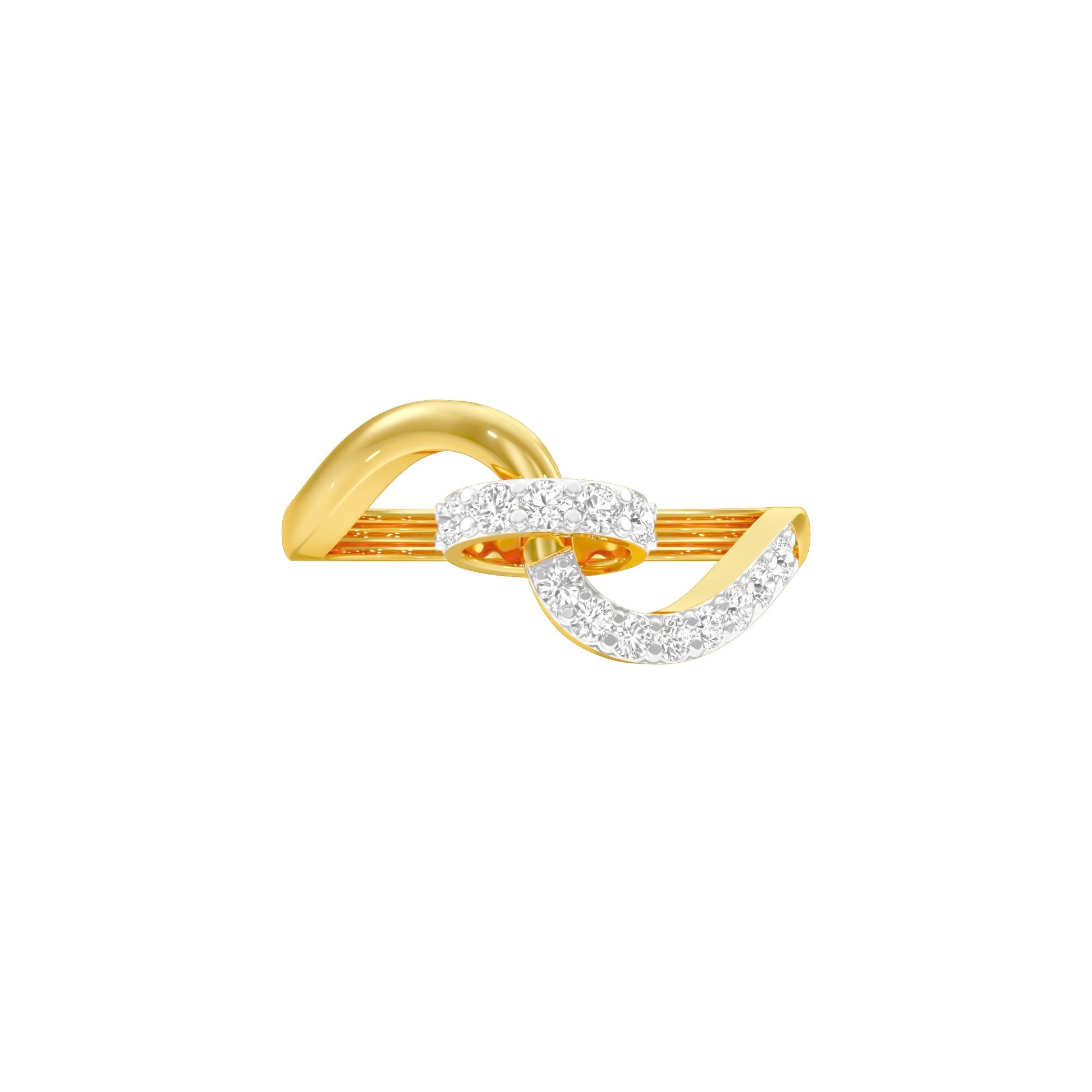 Sheen S-Curve Diamond Ring 18 KT / Yellow Gold / 18