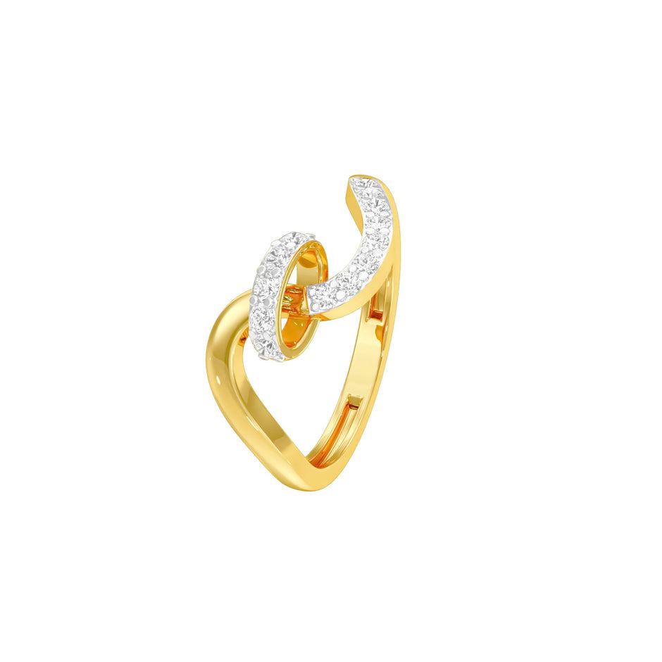 Sheen S-Curve Diamond Ring 18 KT / Yellow Gold / 18