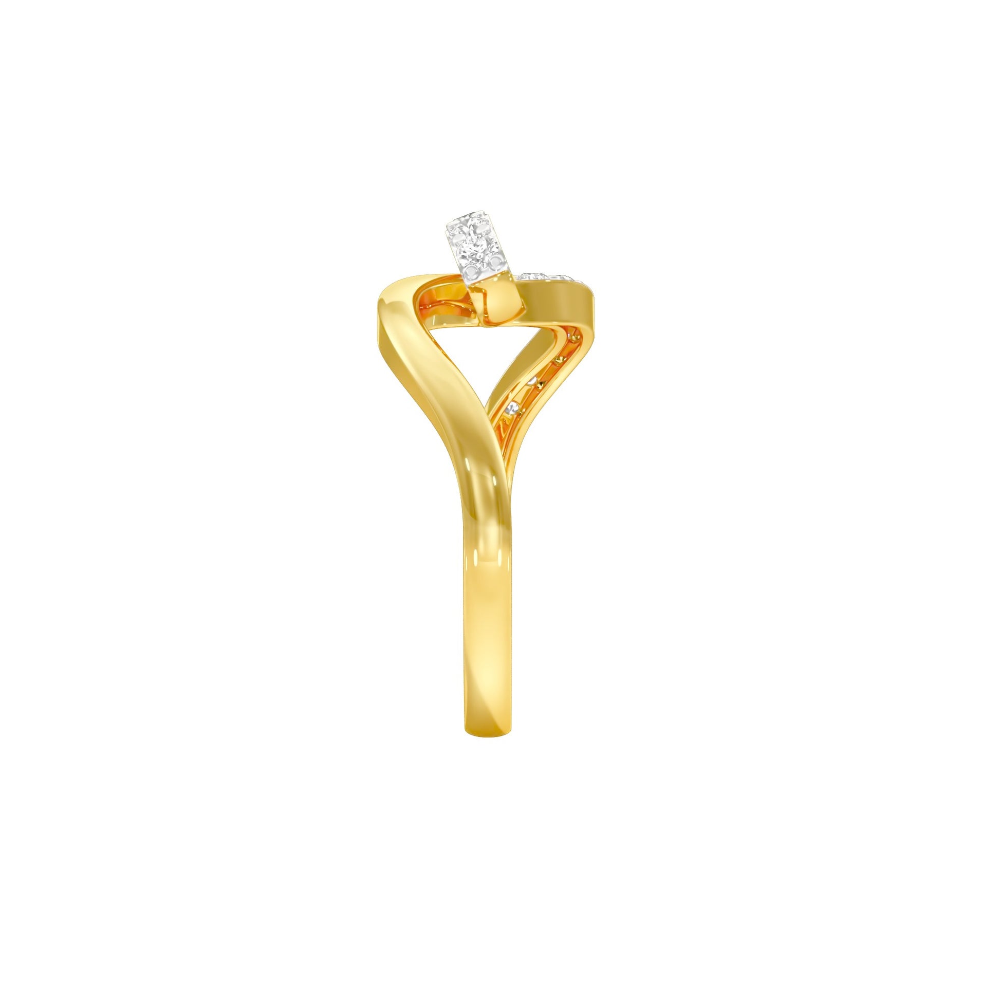 Sheen S-Curve Diamond Ring 18 KT / Yellow Gold / 18