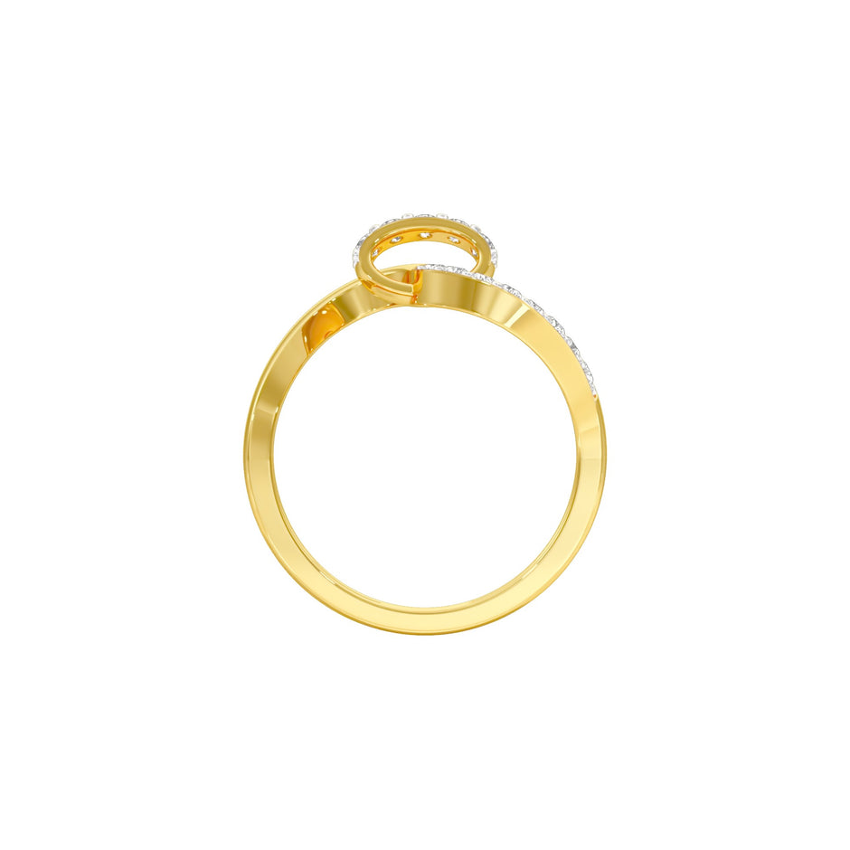 Sheen S-Curve Diamond Ring 18 KT / Yellow Gold / 18