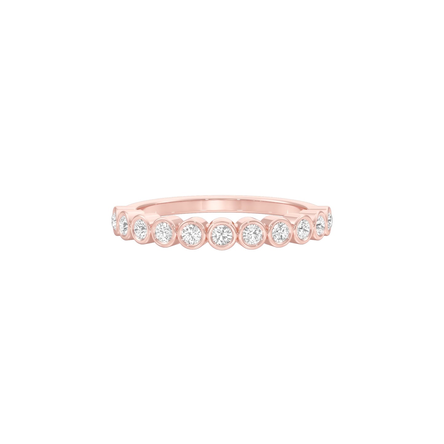 Ballerina Half Eternity Diamond Band Ring 18 KT / Rose Gold / 18