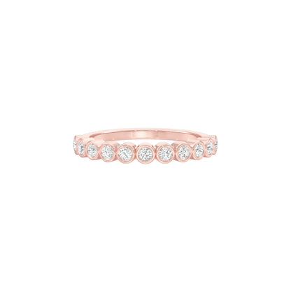 Ballerina Half Eternity Diamond Band Ring 18 KT / Rose Gold / 18